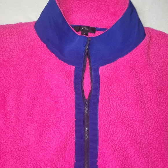 J Crew Superplush Sherpa Fleece Half-zip Pullover Shirt Women's Size Large Pink - Picture 8 of 9